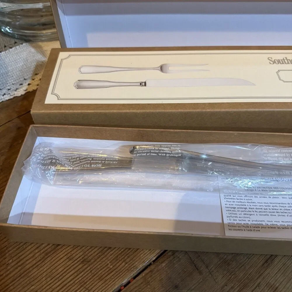 Southern Living Leigh Carving Set 2 Piece Reed & Barton 18/10 Stainless NIP